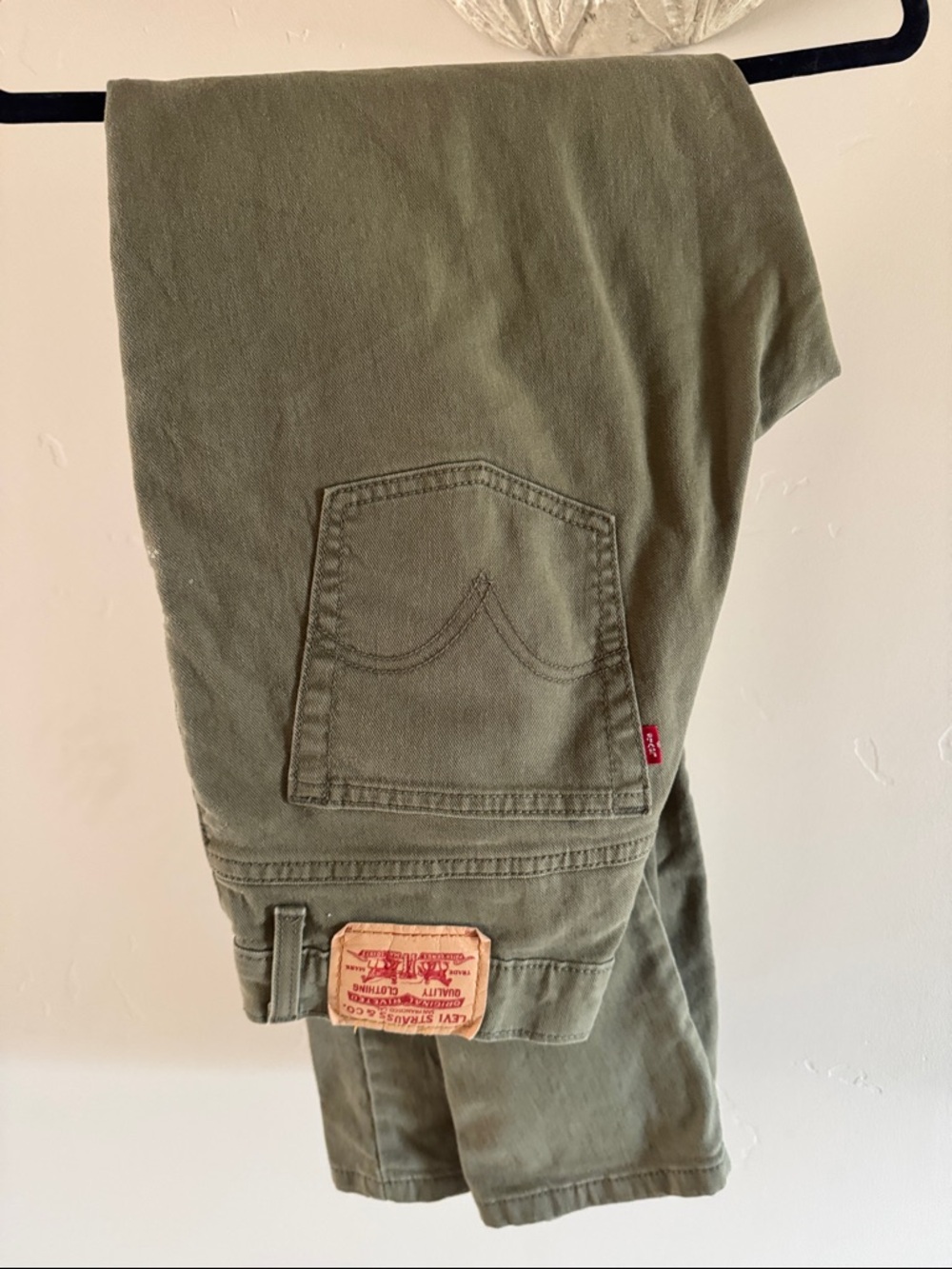 Levi's Olive Green Straight Jeans